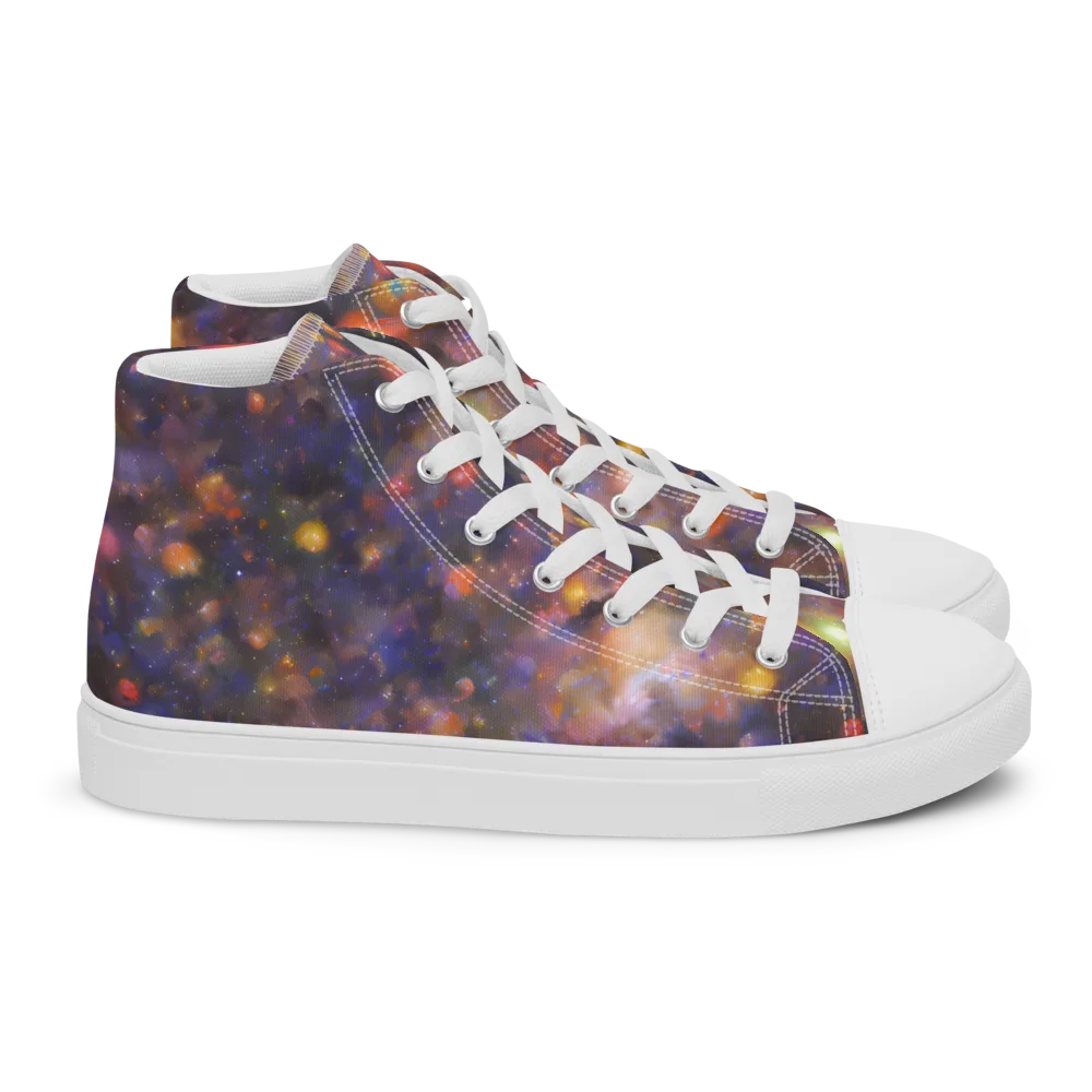 Nebula Kaleidoscope on Women's High Top Canvas Shoes — Right