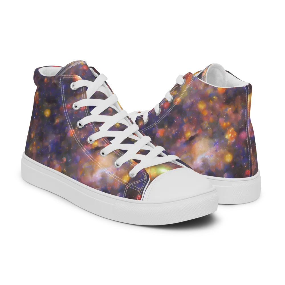 Nebula Kaleidoscope on Women's High Top Canvas Shoes — Right