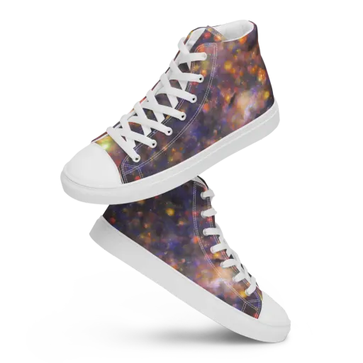 Nebula Kaleidoscope on a Women's High Top Canvas Shoes