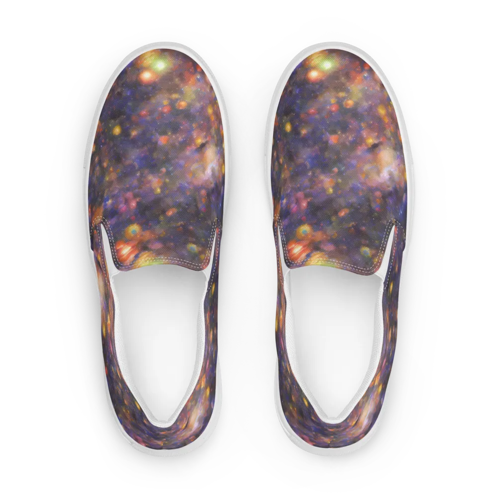 Nebula Kaleidoscope on Men's Slip-On Canvas Shoes — Front