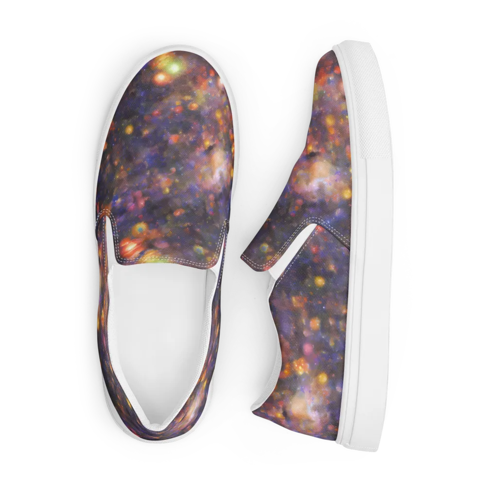 Nebula Kaleidoscope on Men's Slip-On Canvas Shoes — Front