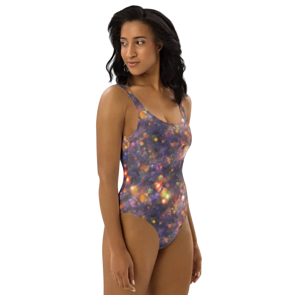 Nebula Kaleidoscope on One-Piece Swimsuit — Right