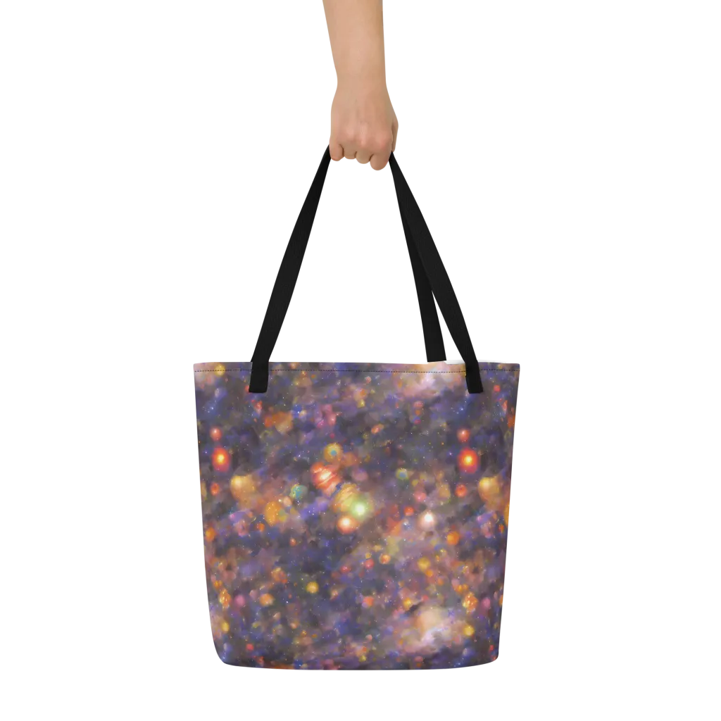 Nebula Kaleidoscope on Large Tote Bag W/ Pocket — Front