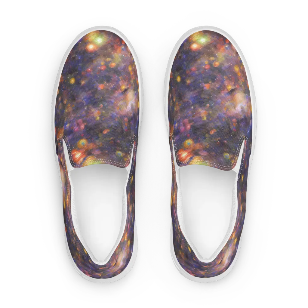 Nebula Kaleidoscope on Women's Slip-On Canvas Shoes — Front