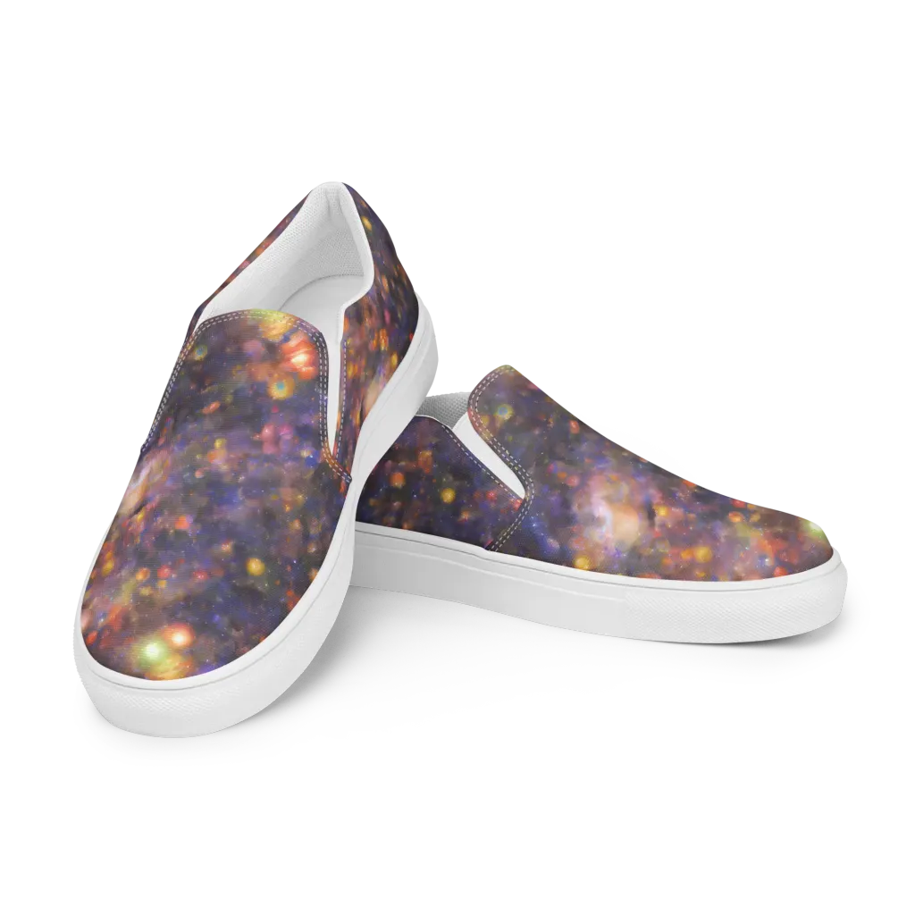Nebula Kaleidoscope on Women's Slip-On Canvas Shoes — Left Front
