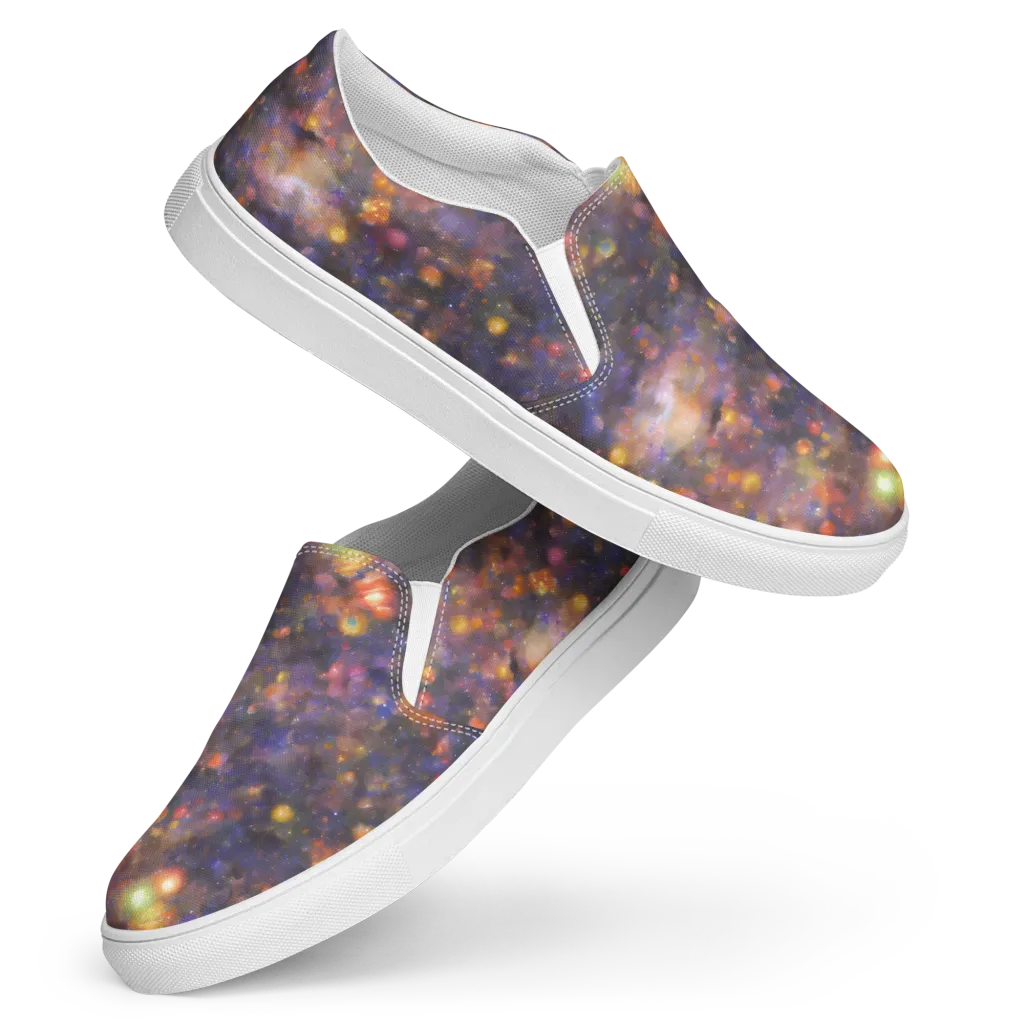 Nebula Kaleidoscope on Women's Slip-On Canvas Shoes — Front