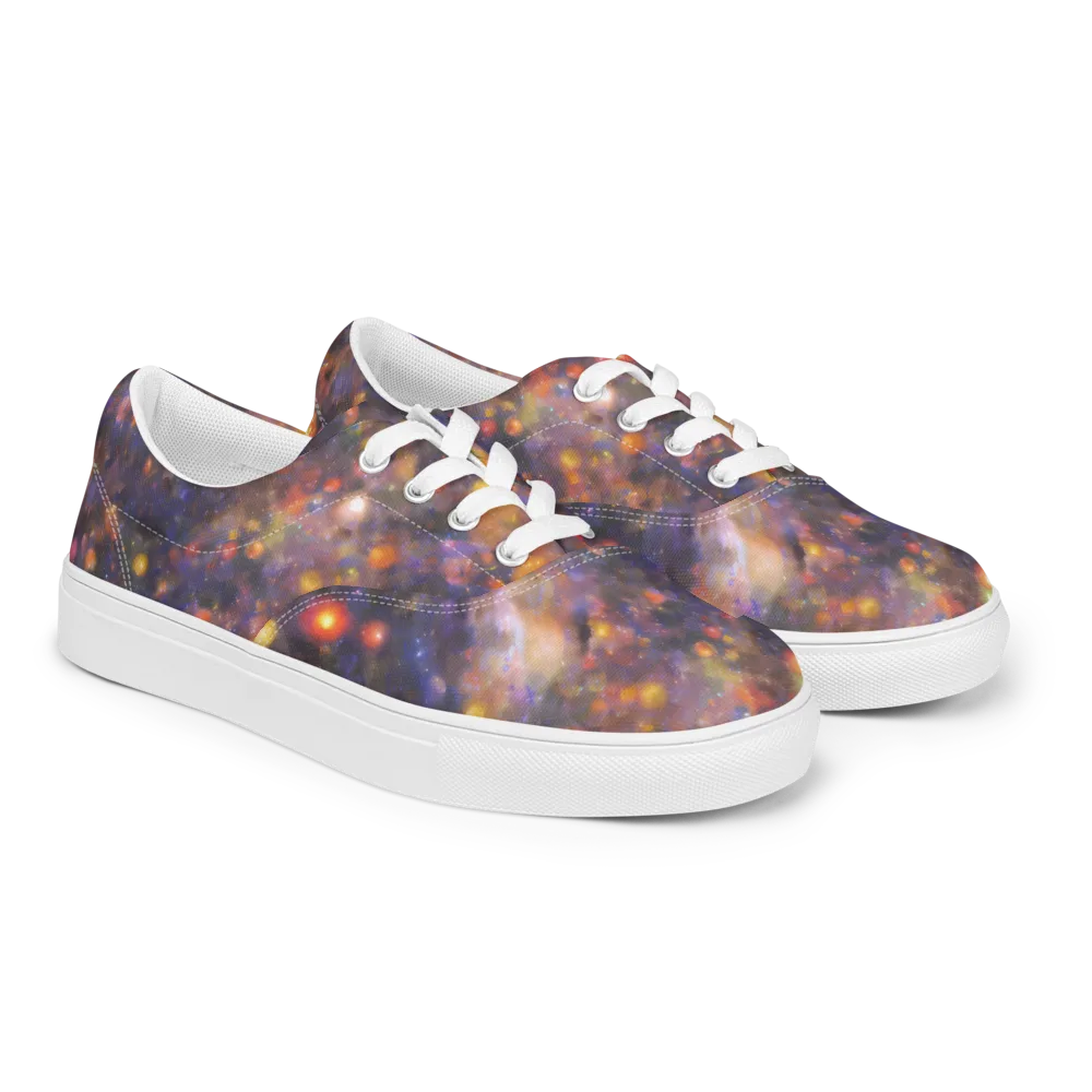 Nebula Kaleidoscope on Men's Lace-Up Canvas Shoes — Right Front