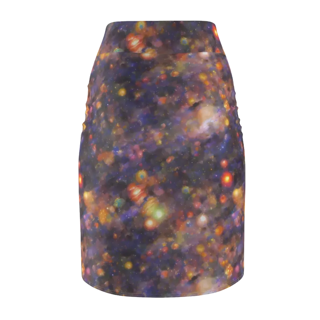 Nebula Kaleidoscope on Pencil Skirt — Back