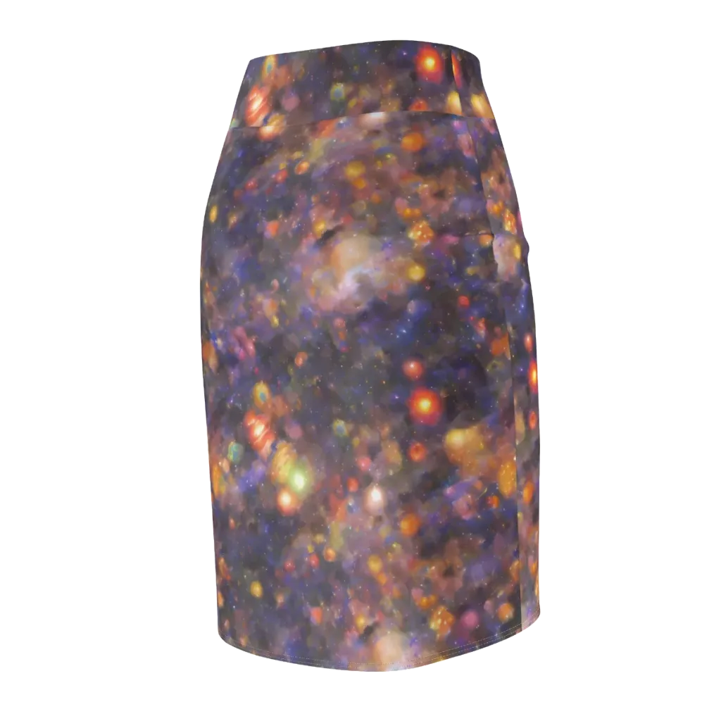 Nebula Kaleidoscope on Pencil Skirt — Back Side