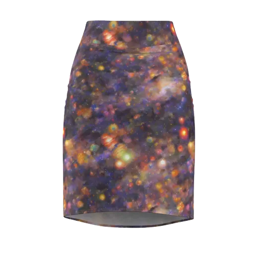 Nebula Kaleidoscope on a Pencil Skirt