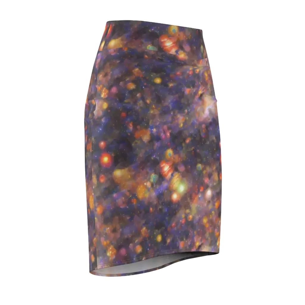 Nebula Kaleidoscope on Pencil Skirt — Front Side
