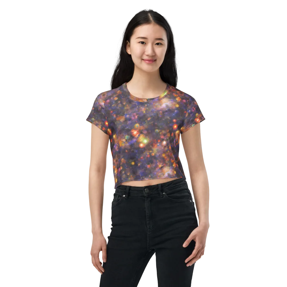Nebula Kaleidoscope on Crop Tee — Front