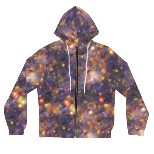 Nebula Kaleidoscope on a Women's Full-Zip Hoodie