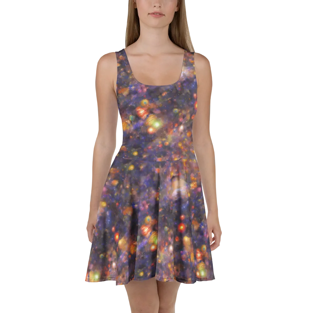 Nebula Kaleidoscope on Skater Dress — Front