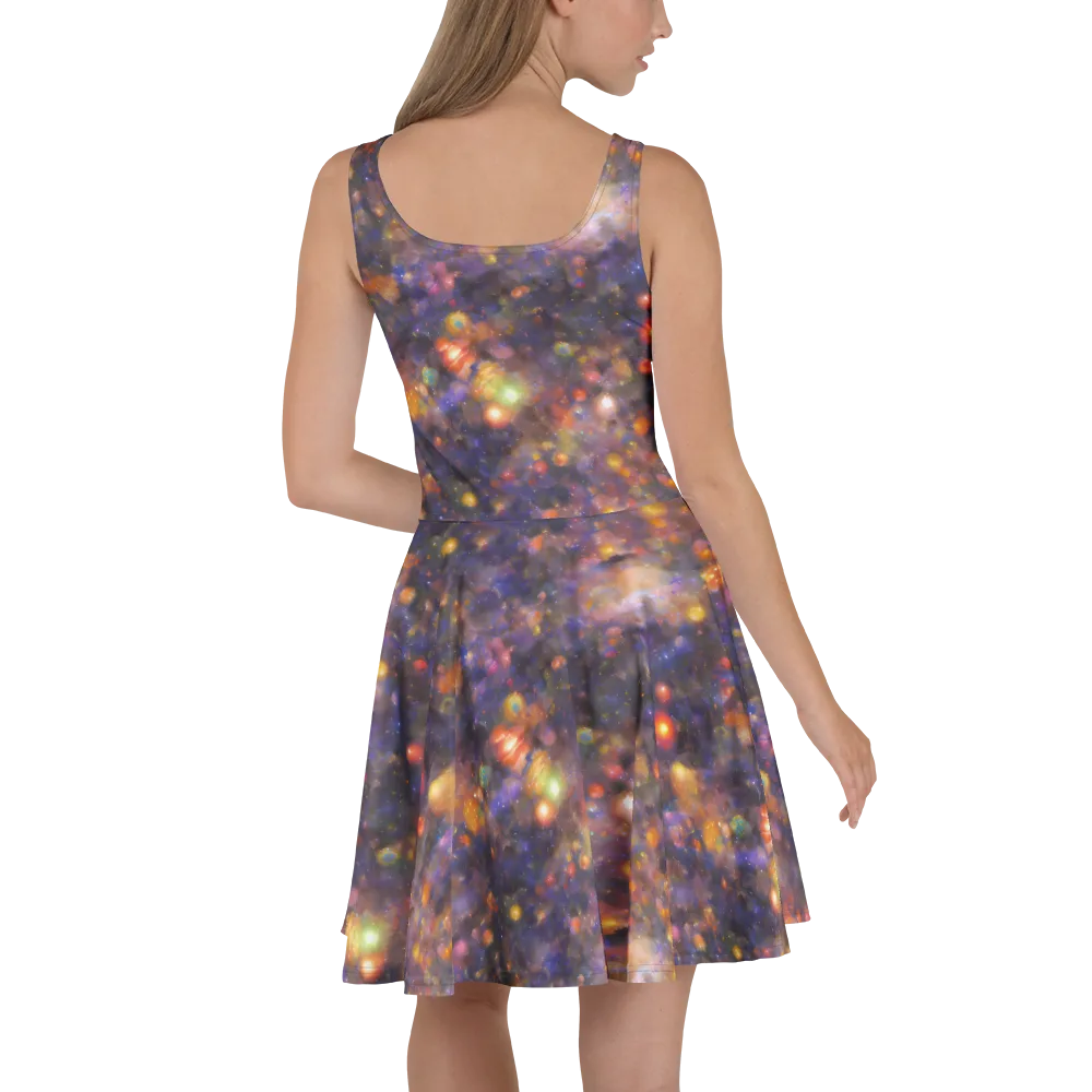 Nebula Kaleidoscope on Skater Dress — Back