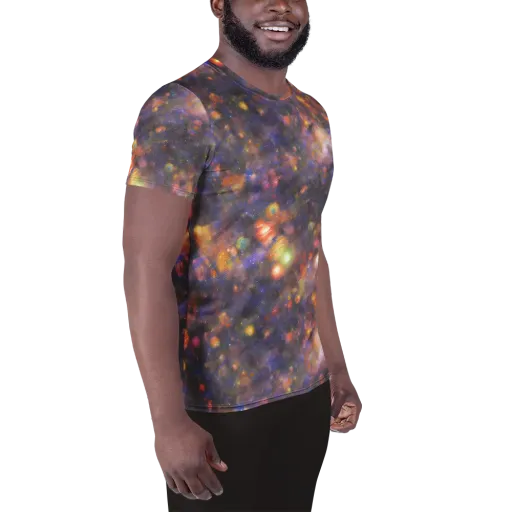 Nebula Kaleidoscope on a Men's Athletic T-Shirt
