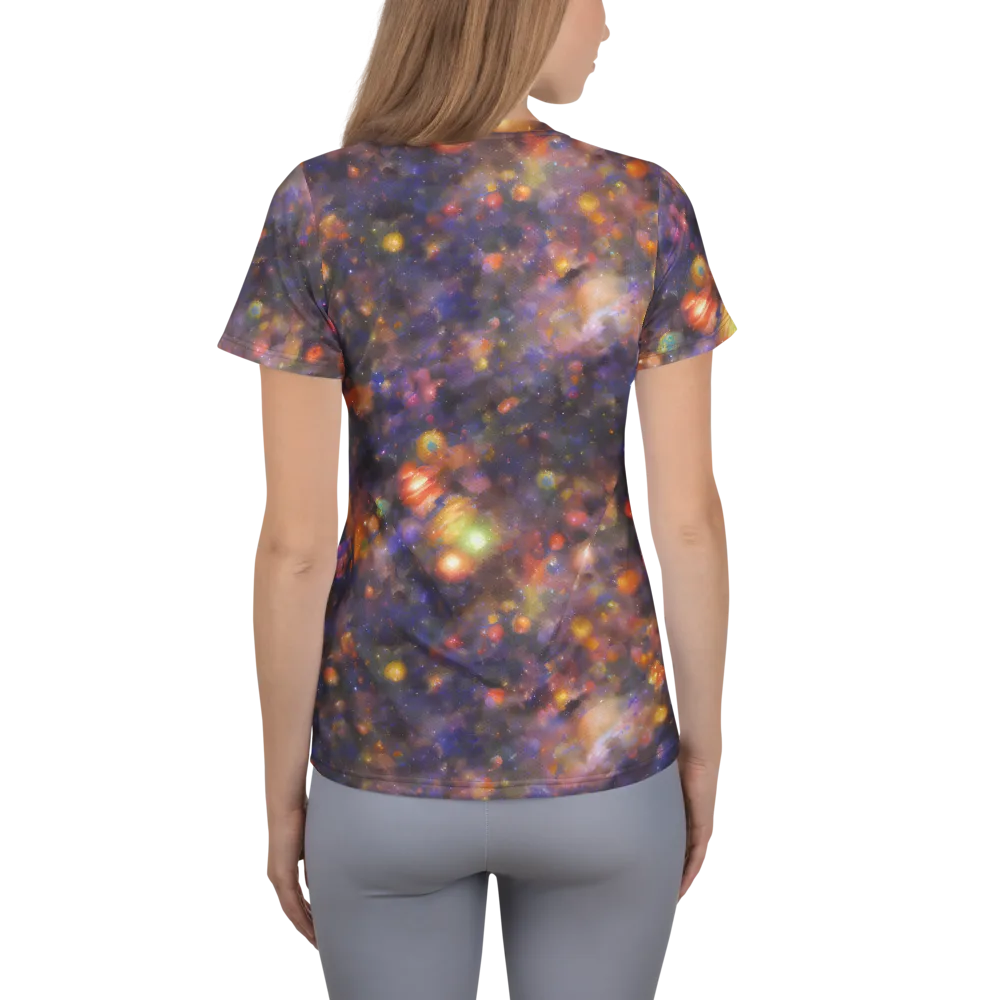 Nebula Kaleidoscope on Women's Athletic T-Shirt — Back