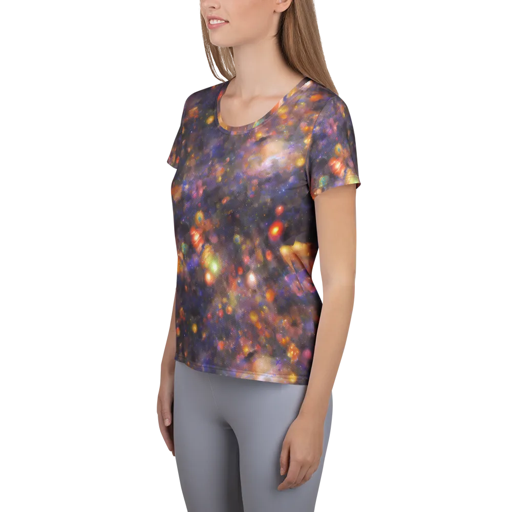 Nebula Kaleidoscope on Women's Athletic T-Shirt — Left