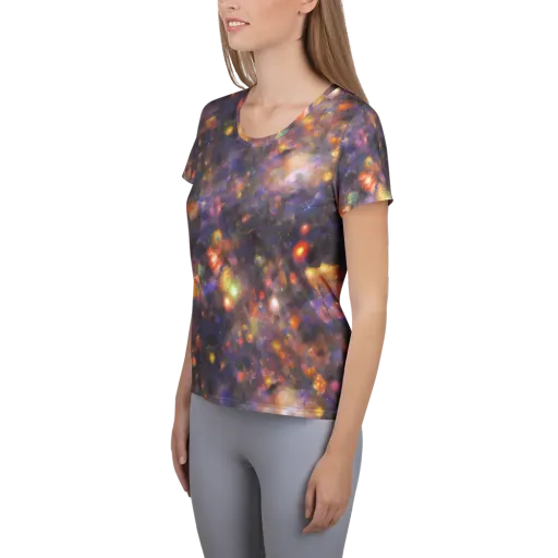 Nebula Kaleidoscope on a Women's Athletic T-Shirt
