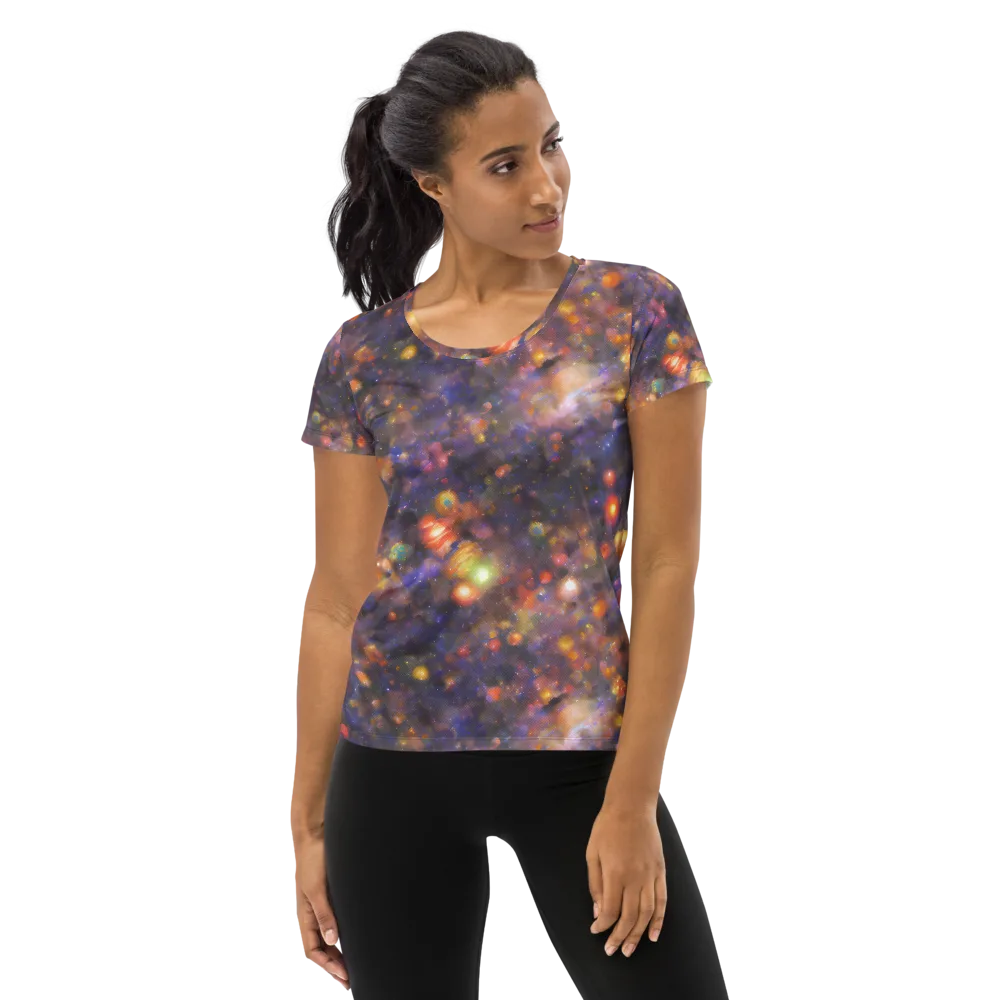 Nebula Kaleidoscope on Women's Athletic T-Shirt — Front