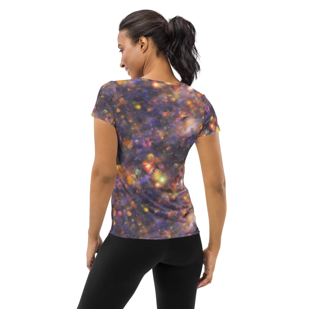 Nebula Kaleidoscope on Women's Athletic T-Shirt — Back