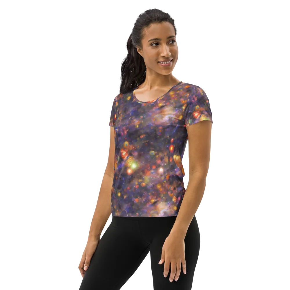 Nebula Kaleidoscope on Women's Athletic T-Shirt — Left