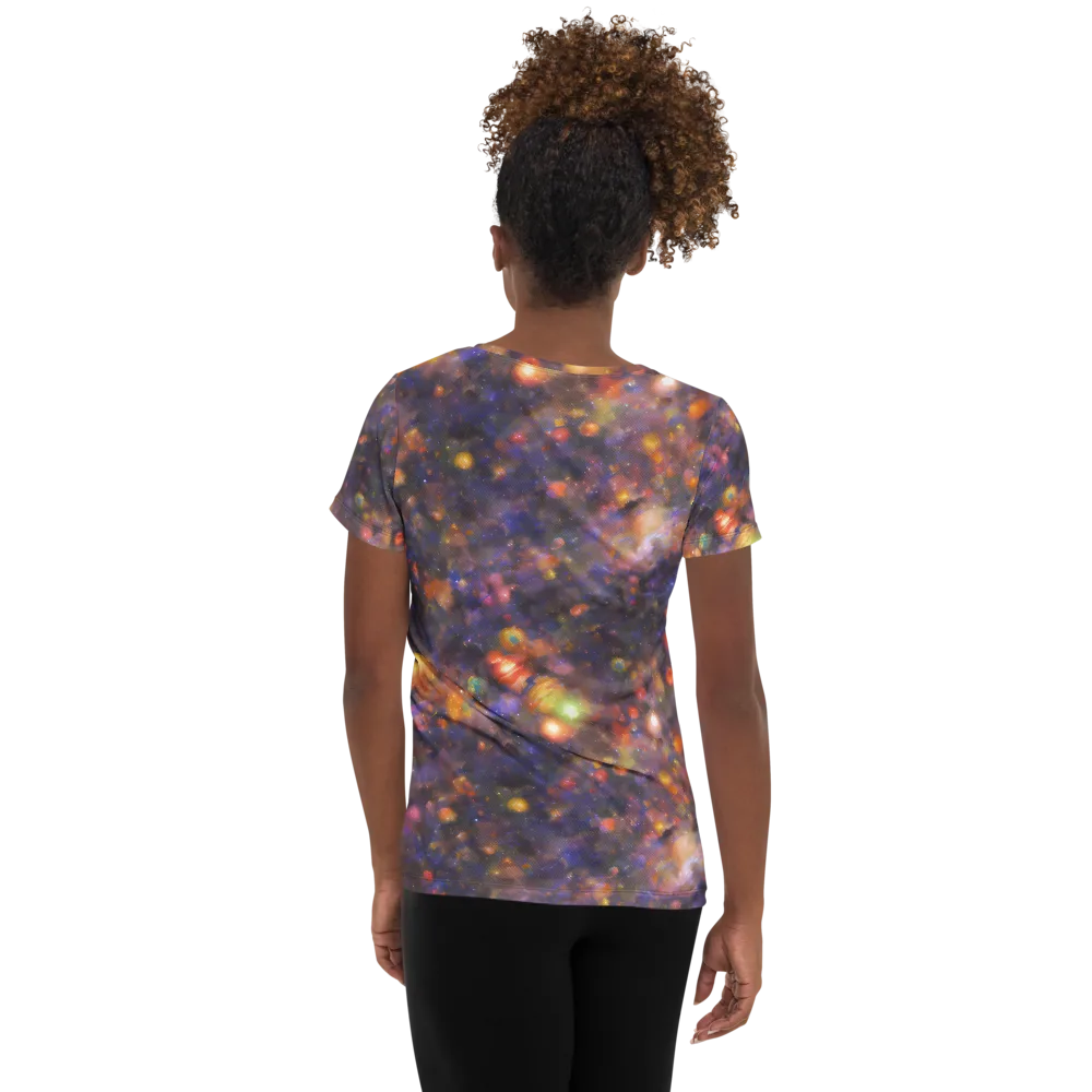 Nebula Kaleidoscope on Women's Athletic T-Shirt — Back