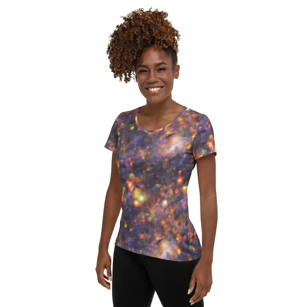 Nebula Kaleidoscope on Women's Athletic T-Shirt — Left