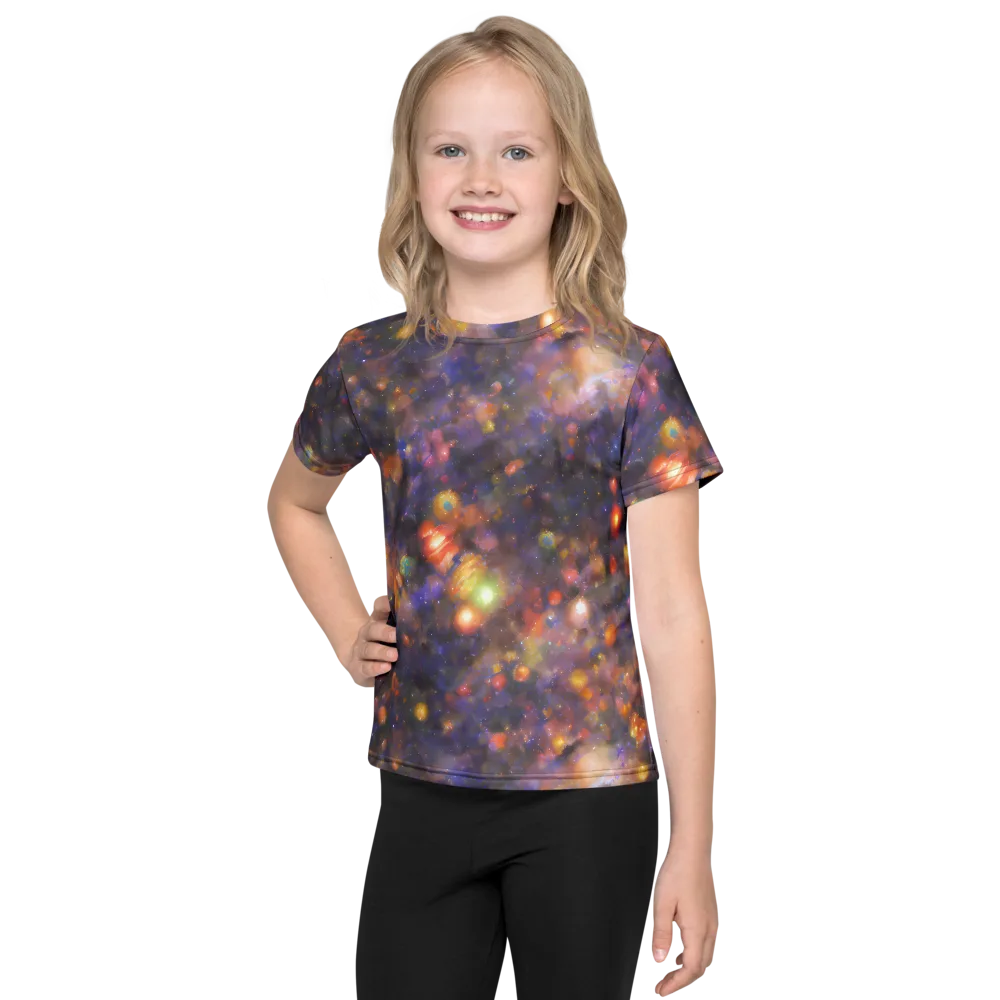 Nebula Kaleidoscope on Kids Crew Neck T-Shirt — Front