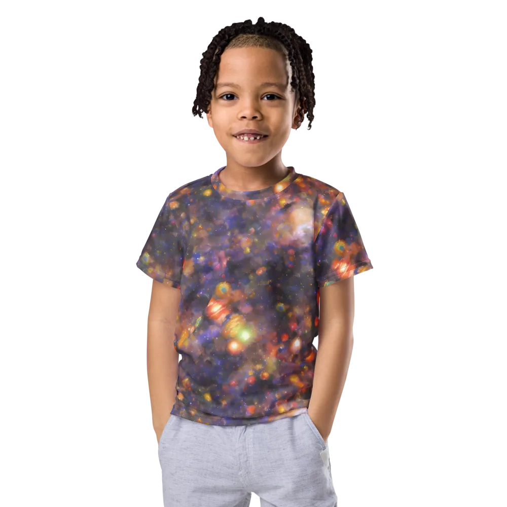 Nebula Kaleidoscope on Kids Crew Neck T-Shirt — Front