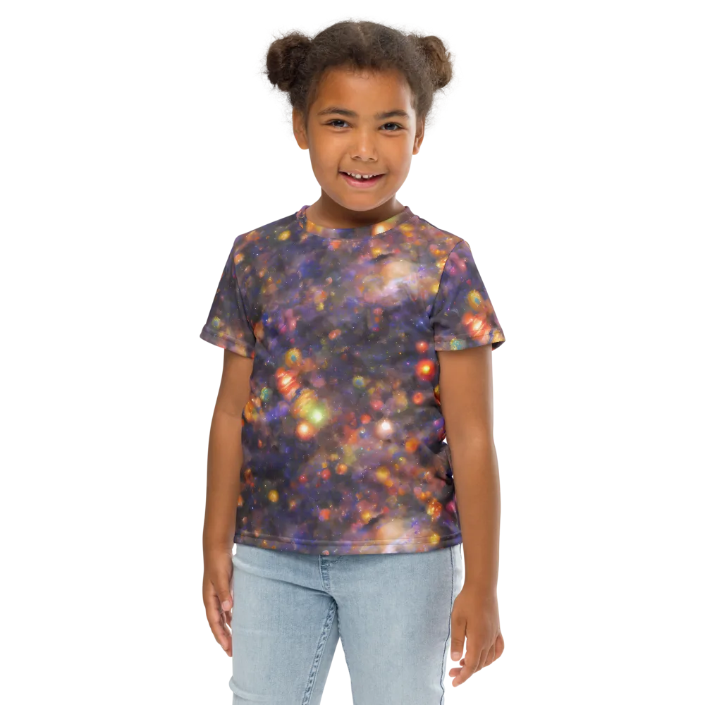 Nebula Kaleidoscope on Kids Crew Neck T-Shirt — Front