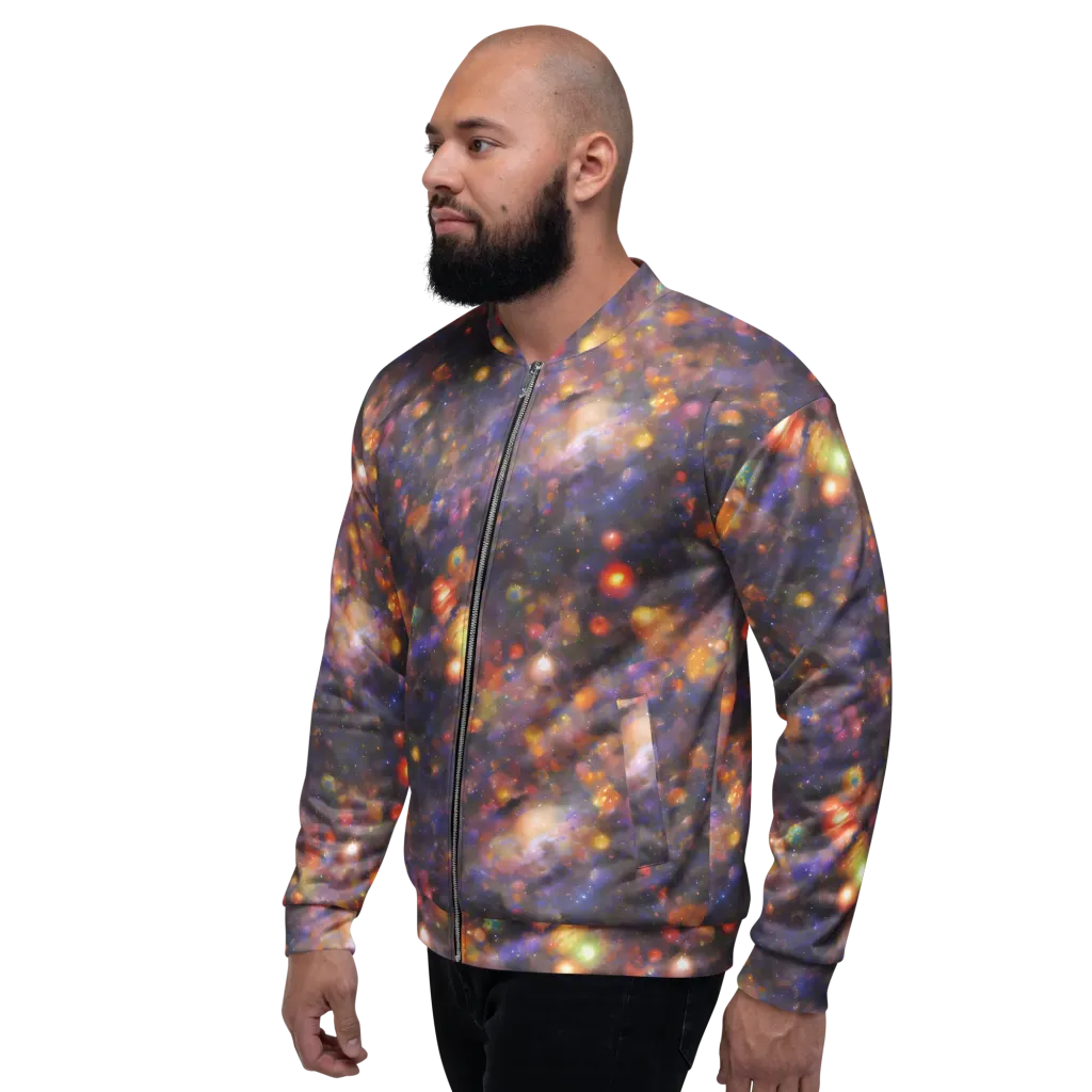 Nebula Kaleidoscope on Bomber Jacket — Left