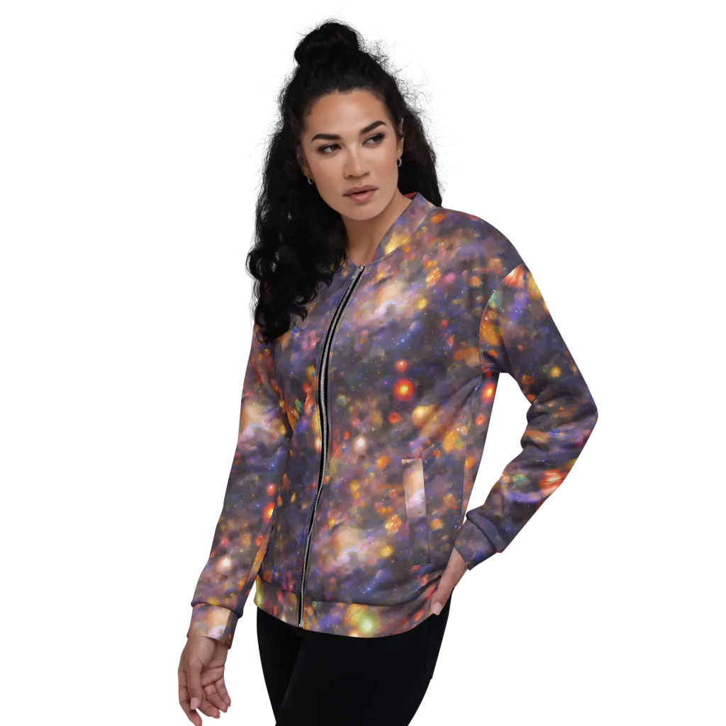Nebula Kaleidoscope on Bomber Jacket — Left