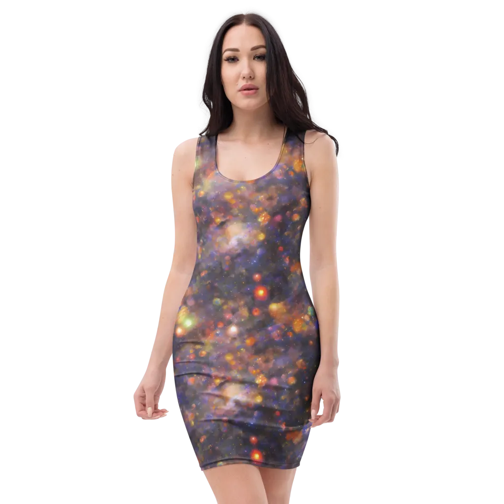 Nebula Kaleidoscope on Bodycon Dress — Front