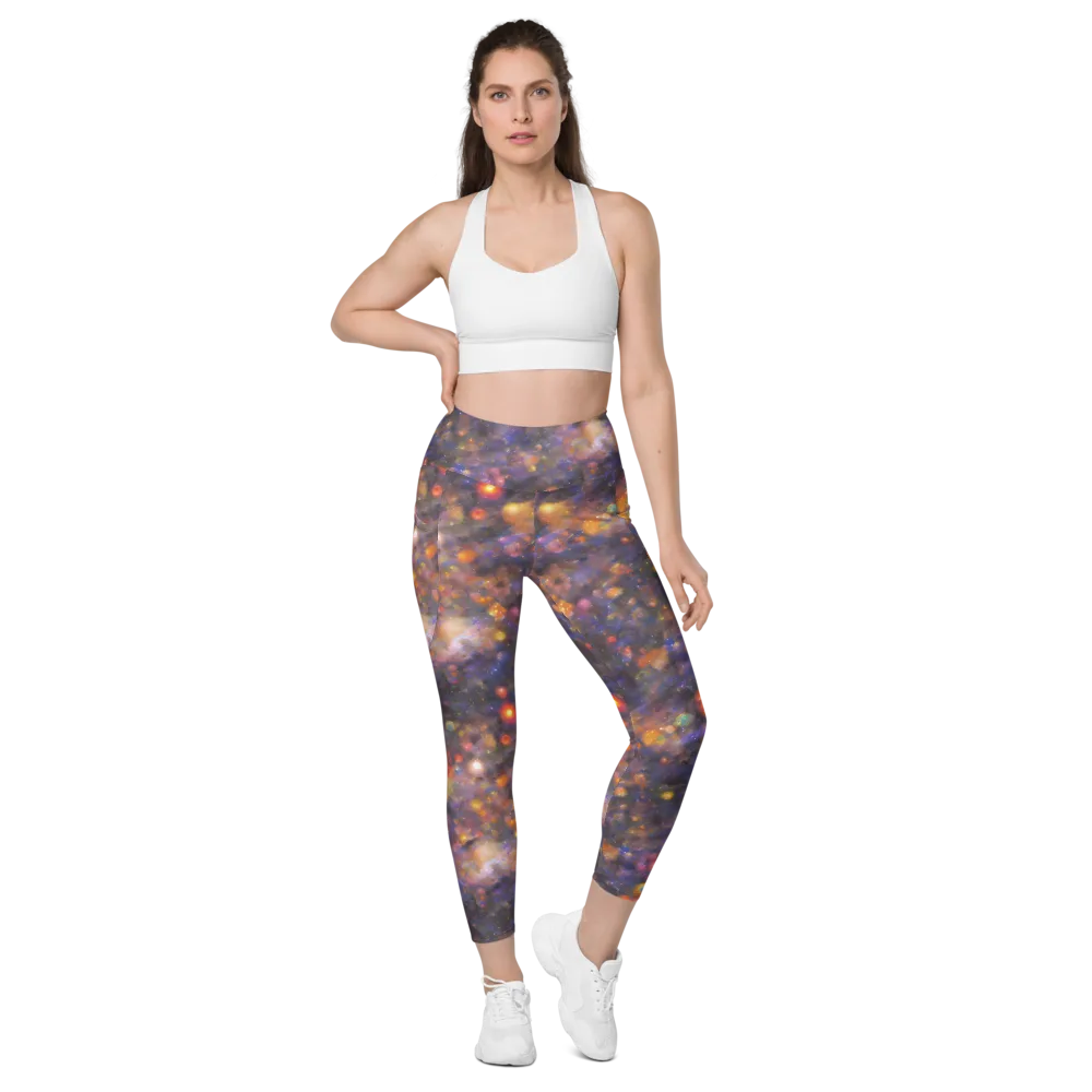 Nebula Kaleidoscope on Leggings with Pockets — Front