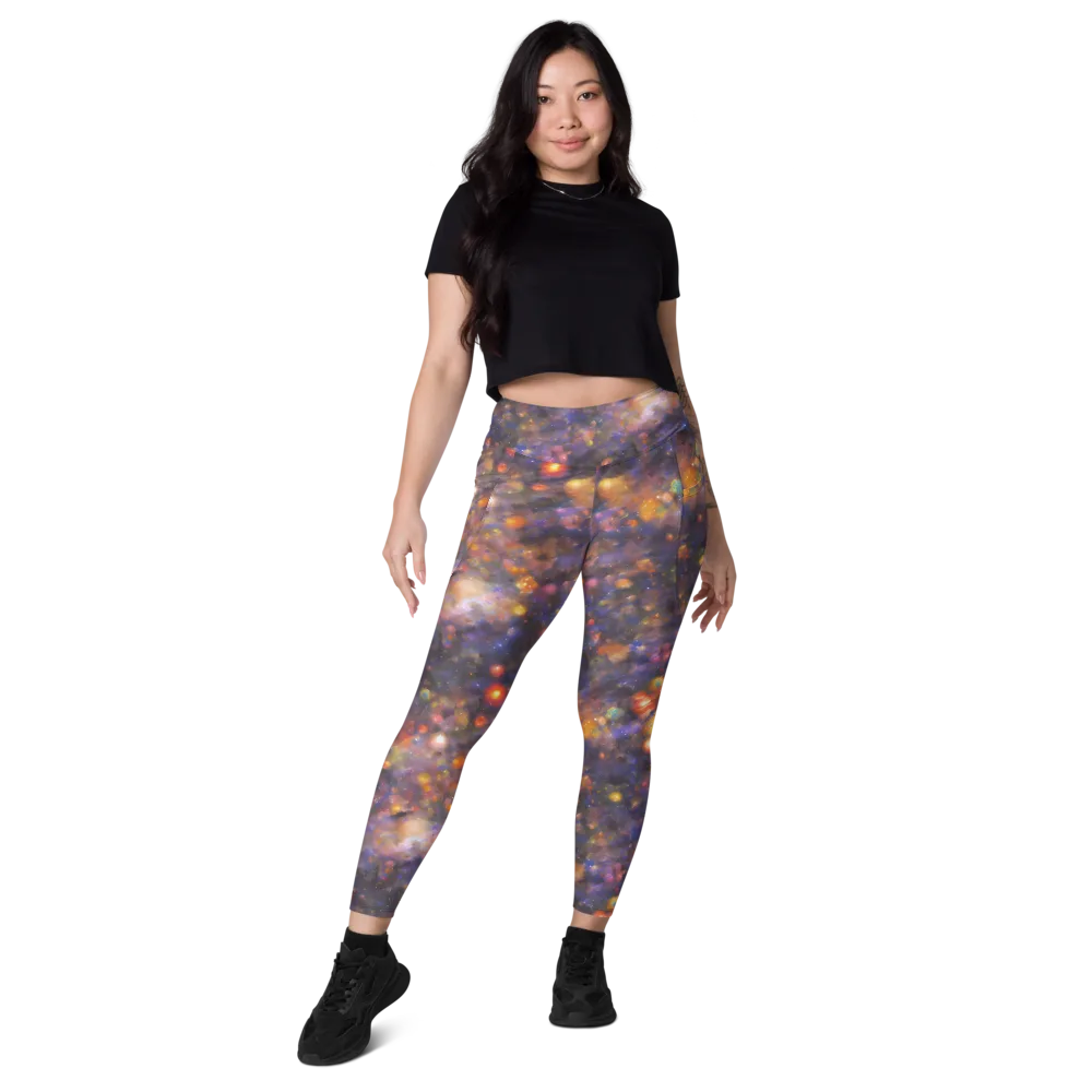 Nebula Kaleidoscope on Leggings with Pockets — Front