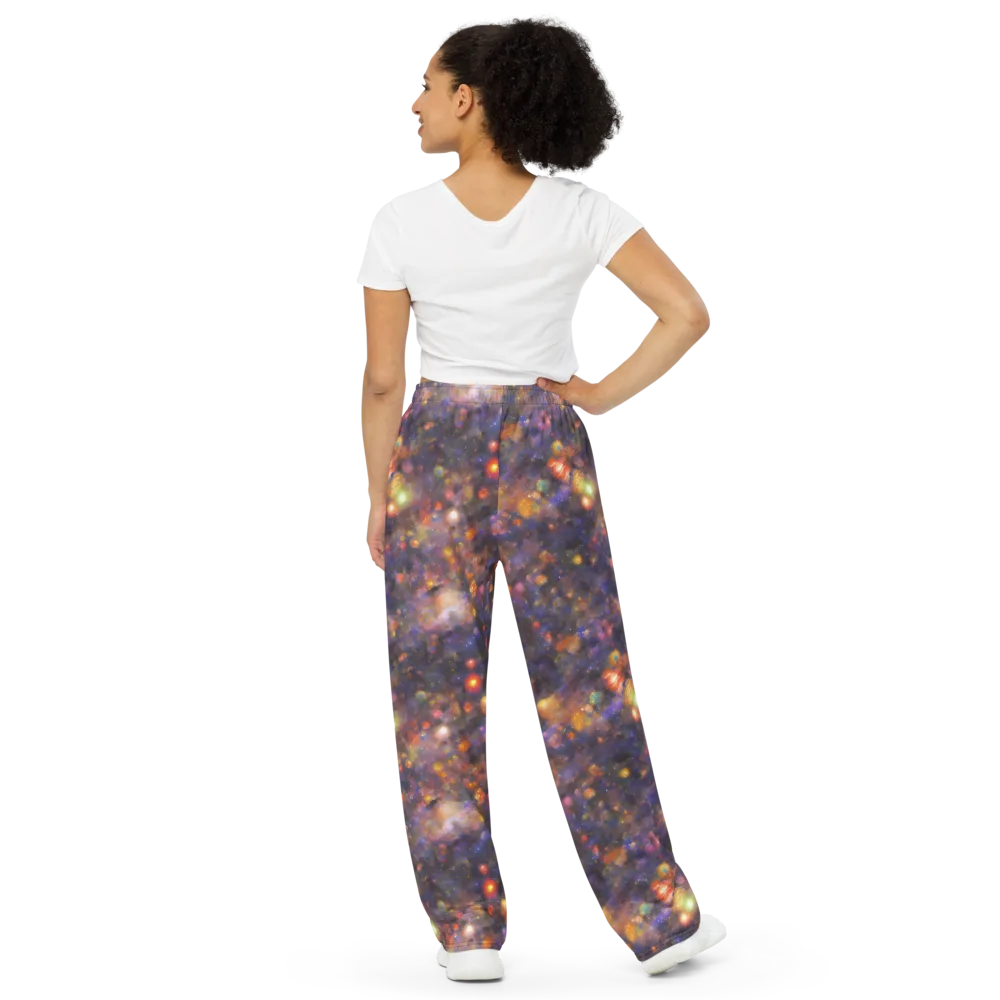 Nebula Kaleidoscope on Wide-Leg Pants — Back