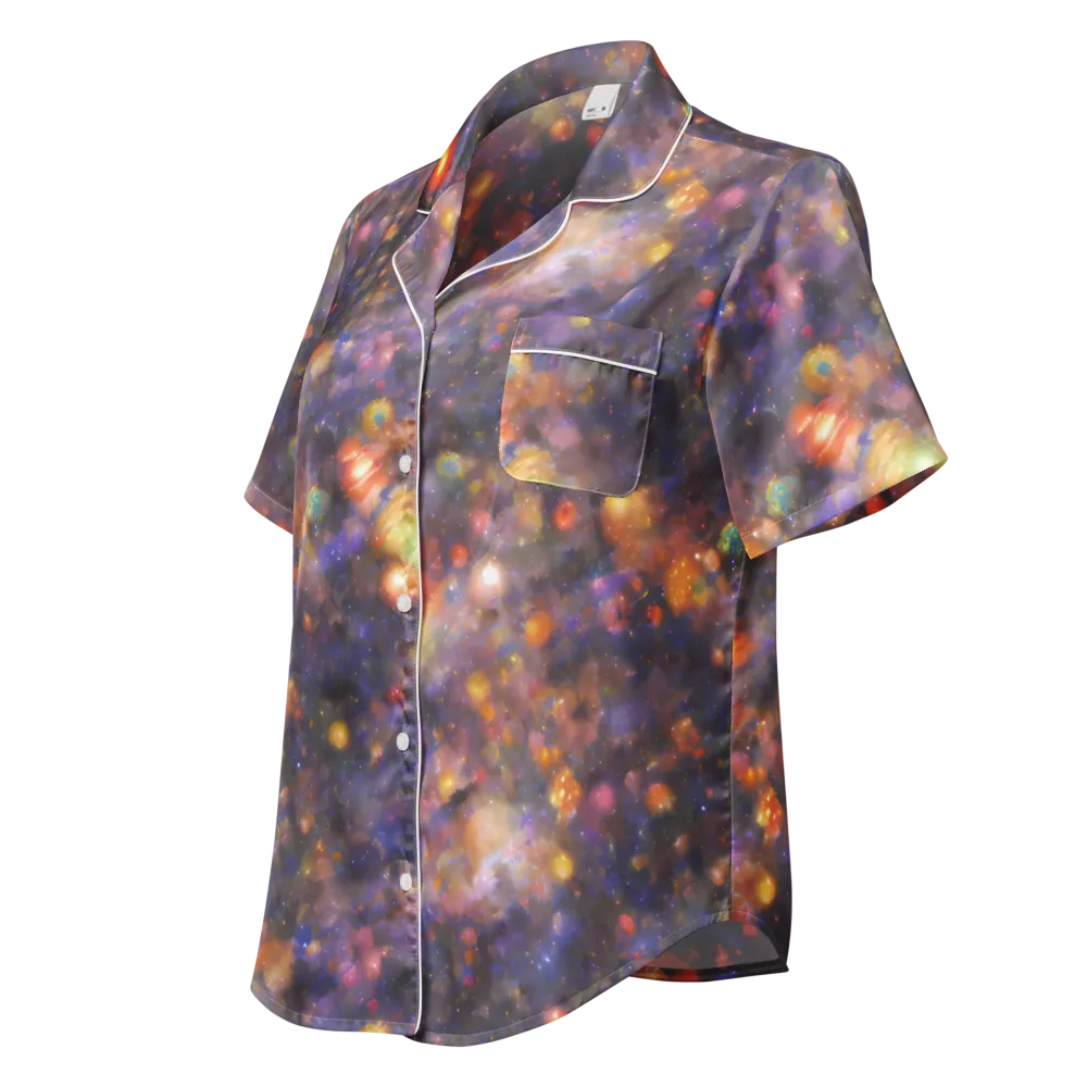 Nebula Kaleidoscope on Women's Short Sleeve Pajama Top — Left Front