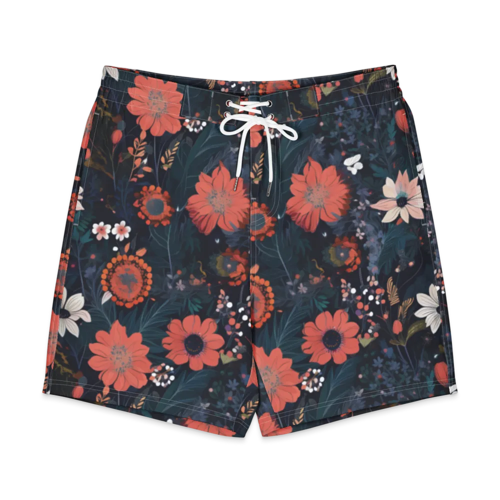 Coral Nocturne on Men's Board Shorts — Front