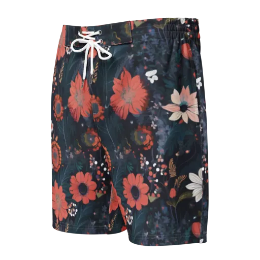 Coral Nocturne on a Men's Board Shorts