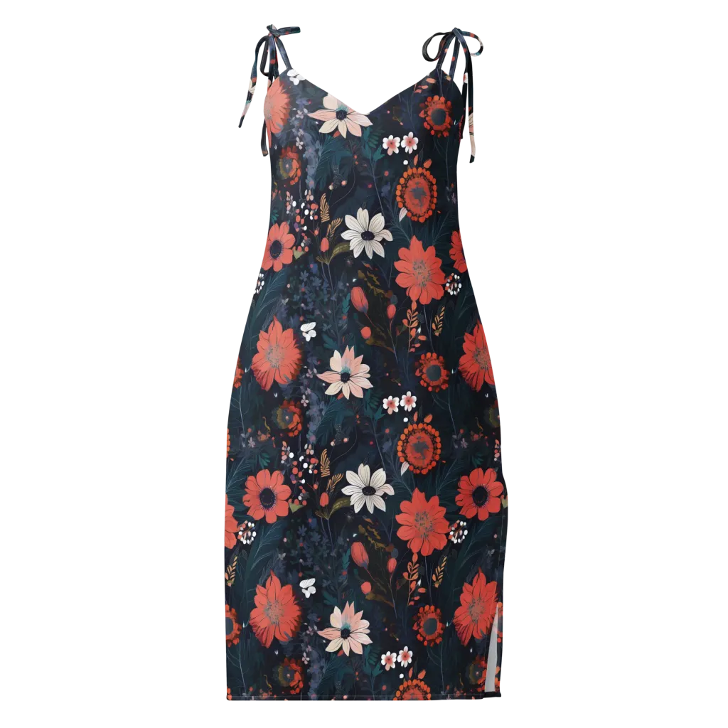 Coral Nocturne on Slip Dress — Front