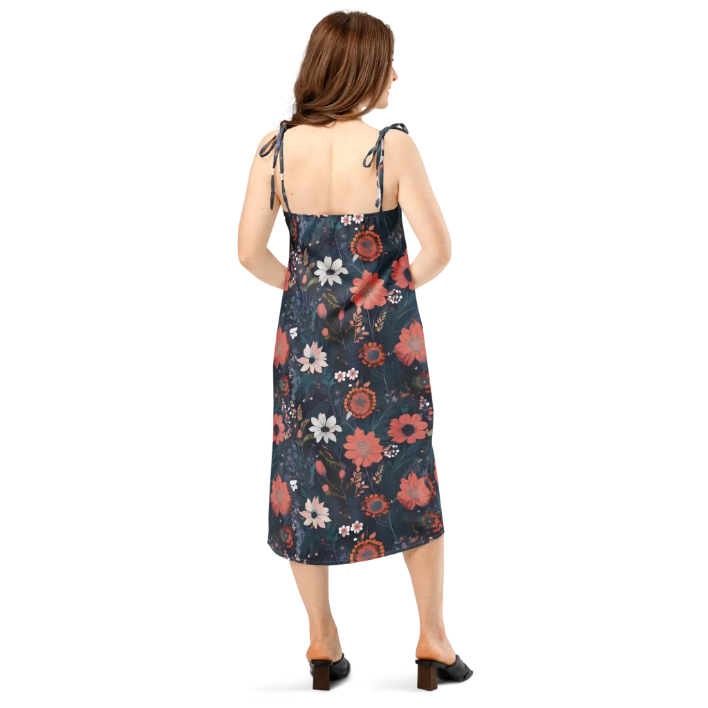 Coral Nocturne on Slip Dress — Back
