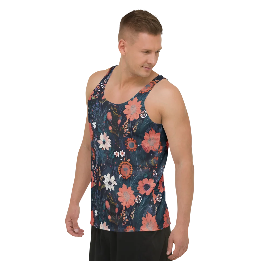 Coral Nocturne on Men's Tank Top — Left Front