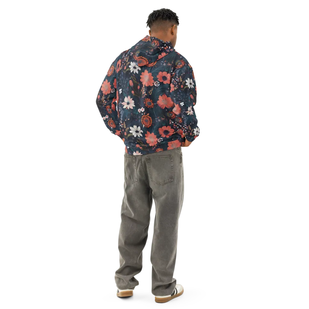 Coral Nocturne on Cotton Hoodie — Back