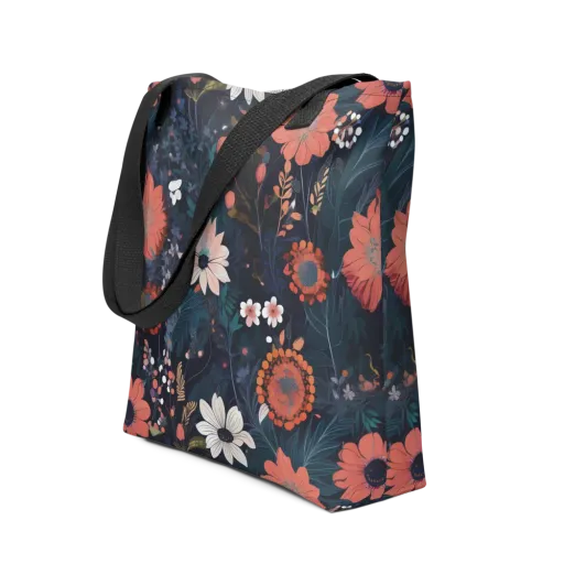 Coral Nocturne on a Tote Bag