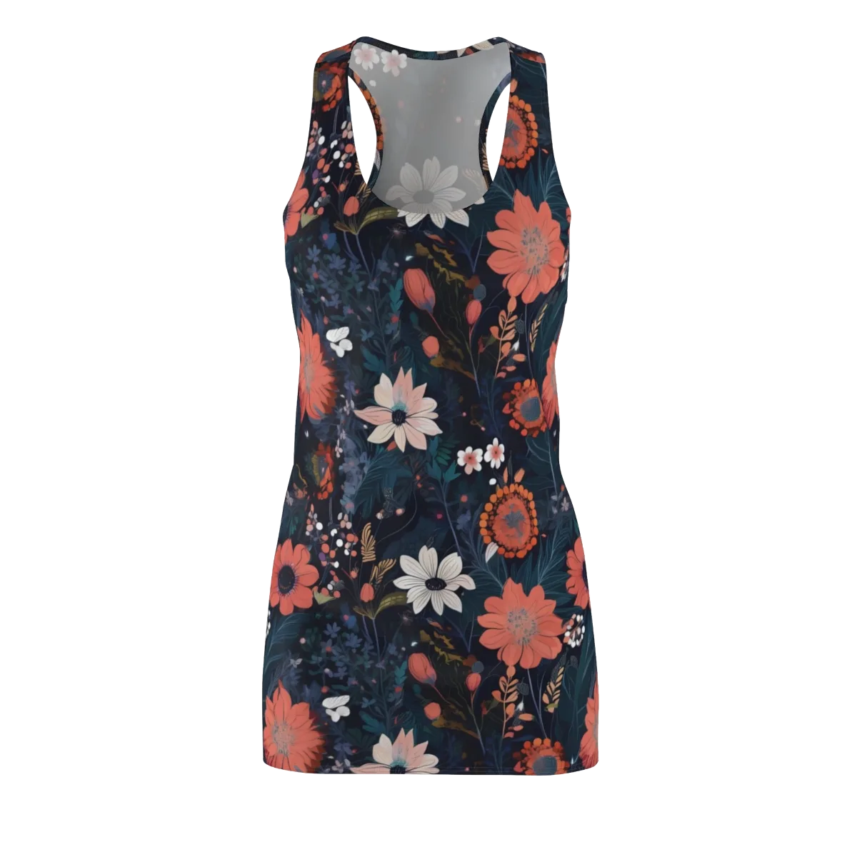 Coral Nocturne on Racerback Dress — Front