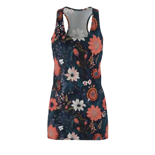Coral Nocturne on a Racerback Dress