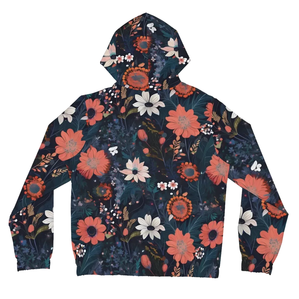 Coral Nocturne on Women's Full-Zip Hoodie — Back