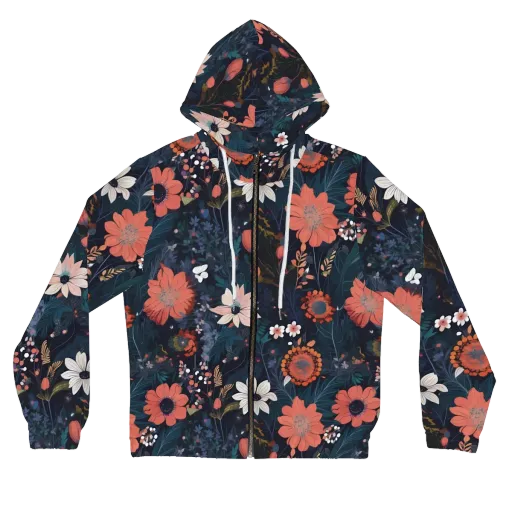 Coral Nocturne on a Women's Full-Zip Hoodie