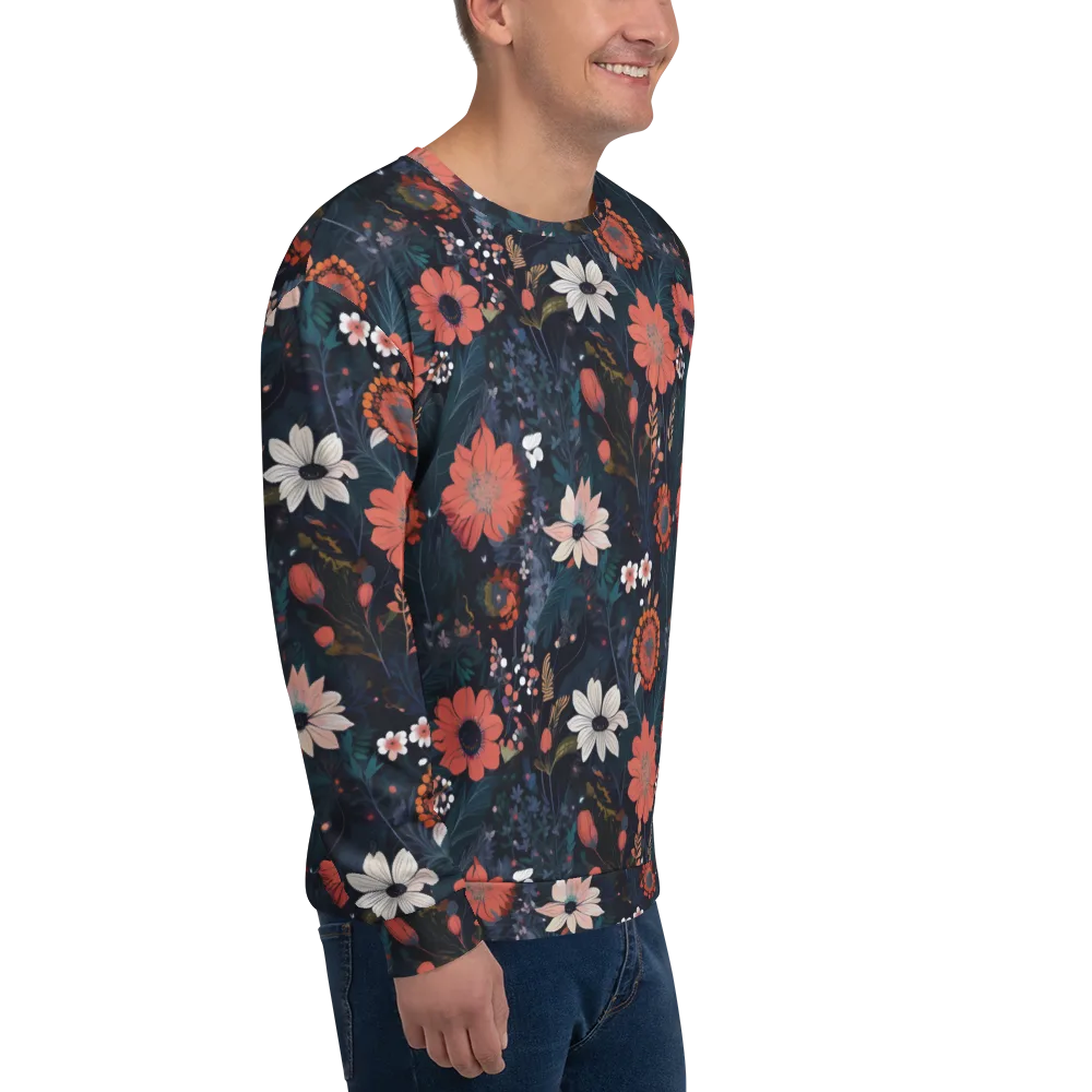 Coral Nocturne on Sweatshirt — Right Front